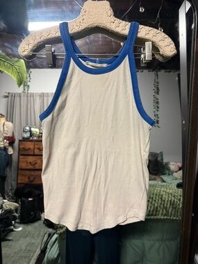 Free people blue trim tank